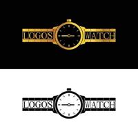 Luxury Gold Watches Logo Design Template. Suitable for watch brands or jewelry watch shops vector