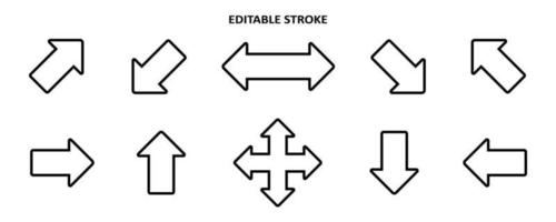 Set arrow icon. Collection different arrows sign of the right, left, up, down direction. Black vector abstract elements isolated on white background