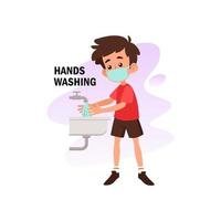 washing hand  concept flat illustration vector