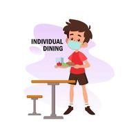 individual dining  concept flat illustration vector