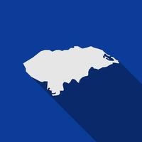 Honduras map on blue background with long shadow vector