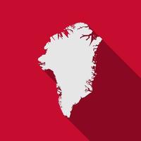Greenland on red background with long shadow vector