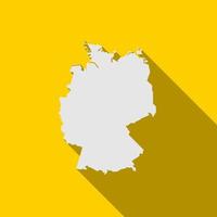 Mapa de Alemania sobre fondo amarillo con sombra larga vector