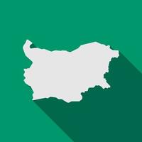 Map of Bulgaria on green Background with long shadow vector