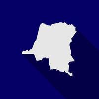 Map of Kinshasa on Blue Background with long shadow vector