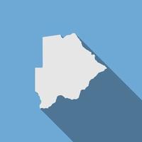 Map of Botswana on Blue Background with long shadow vector