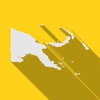 Map of Papua New Guinea on yellow Background with long shadow vector