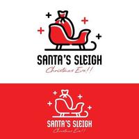 Santa's Sleigh and a Sack Logo Design Template vector