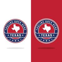 Texas Map in Blue Red Circle Emblem Badge Label Stamp in Retro Hipster Vintage Style Logo Design Template vector