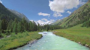 Fluss, der von einem Gletscher herabfließt video