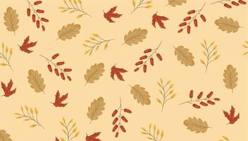 ilustración de fondo de hojas de otoño simple y moderno vector