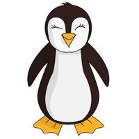 Hand drawn cute Penguin Animal vector illustration isolated in a white background