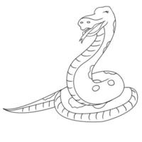 Dibujado a mano lindo animal serpiente ilustración vectorial aislado en un fondo blanco vector