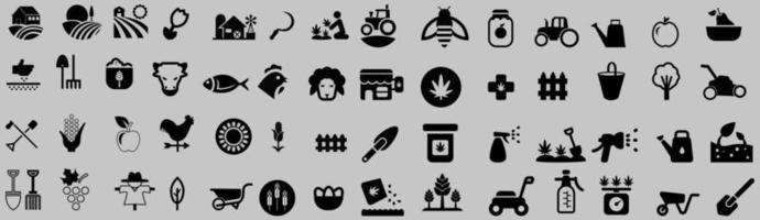 Agriculture Symbol.farming icons sets silhouettes, contain as icons farmer, milk, tractor