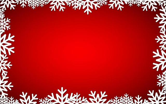 Red Christmas background, Merry Christmas snowflake background with space for your wishes, modern holiday vector illustration