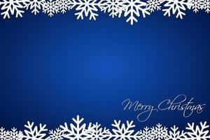 Christmas blue background lined snowflakes. Simple holiday card. Merry Christmas vector