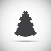 Simple vector icon of Christmas tree isolated on white background