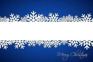 copo de nieve de Navidad blanca sobre fondo azul con espacio para tus deseos. tarjeta navideña simple con copos de nieve. Feliz Navidad vector