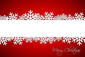 copo de nieve de Navidad blanca sobre fondo rojo con espacio para tus deseos. tarjeta navideña simple con copos de nieve. Feliz Navidad vector