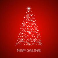 Christmas tree from stars. Merry Christmas greetings card vector