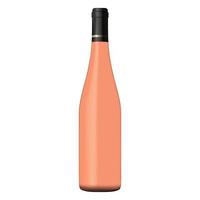 Rose wine bottle isolated on white background. Realistic vector illustration