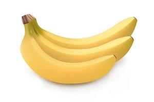 Realistic illustration of bunch of bananas isolated on white background. Banana icon. Vector illustration