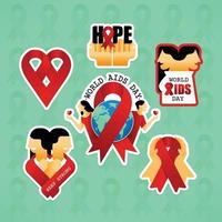 World AIDS Day Couple Sticker vector