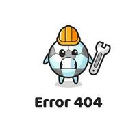 error 404 with the cute football mascot vector