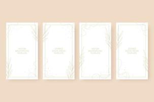 Minimalist and luxury stories background template vector