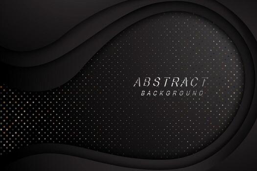 Tech Dark abstract design with black overlap layers background. vector