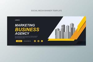 Vector abstract social media banner design web template