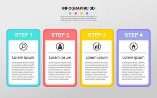 Modern Business data visualization. Process chart. Abstract elements of graph, diagram with steps, options. Vector business template for presentation. Creative concept for infographic.