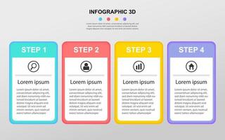 visualización de datos empresariales moderna. diagrama del proceso. elementos abstractos de gráfico, diagrama con pasos, opciones. plantilla de negocio de vector para presentación. concepto creativo para infografía.