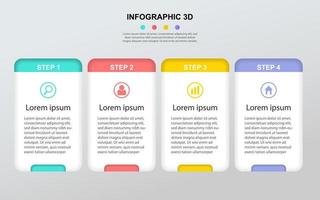 visualización de datos empresariales moderna. diagrama del proceso. elementos abstractos de gráfico, diagrama con pasos, opciones. plantilla de negocio de vector para presentación. concepto creativo para infografía.