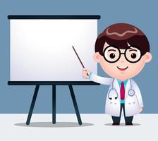 Cartoon cute doctor presentation vector