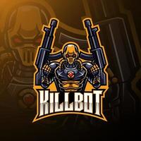 Kill robot esport mascot logo design vector
