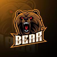 Bear head mascot logo design vector