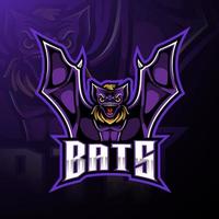 diseño de logotipo de deporte de mascota de murciélago vector