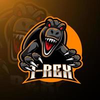 T-rex esport mascot logo design vector