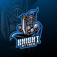 Knight esport mascot logo design vector