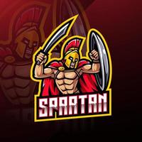 Spartan esport mascot logo design vector