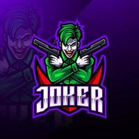 diseño de logotipo de mascota joker esport vector