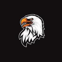 Eagle head logo vector Template on black background