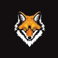 Red fox head muzzle vector illustration