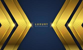Abstract luxury background overlapping layers on dark space with golden glow effect vector