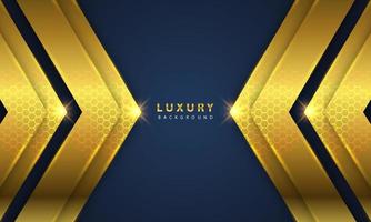 Abstract luxury background overlapping layers on dark space with golden glow effect vector