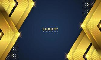 Abstract luxury background overlapping layers on dark space with golden glow effect vector
