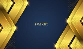 Abstract luxury background overlapping layers on dark space with golden glow effect vector