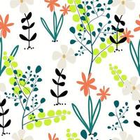 Seamless hand drawn cute floral  pattern background vector