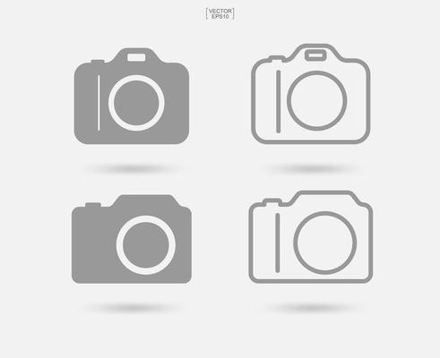 Camera sign and symbol. Photo icon or image icon. Vector.